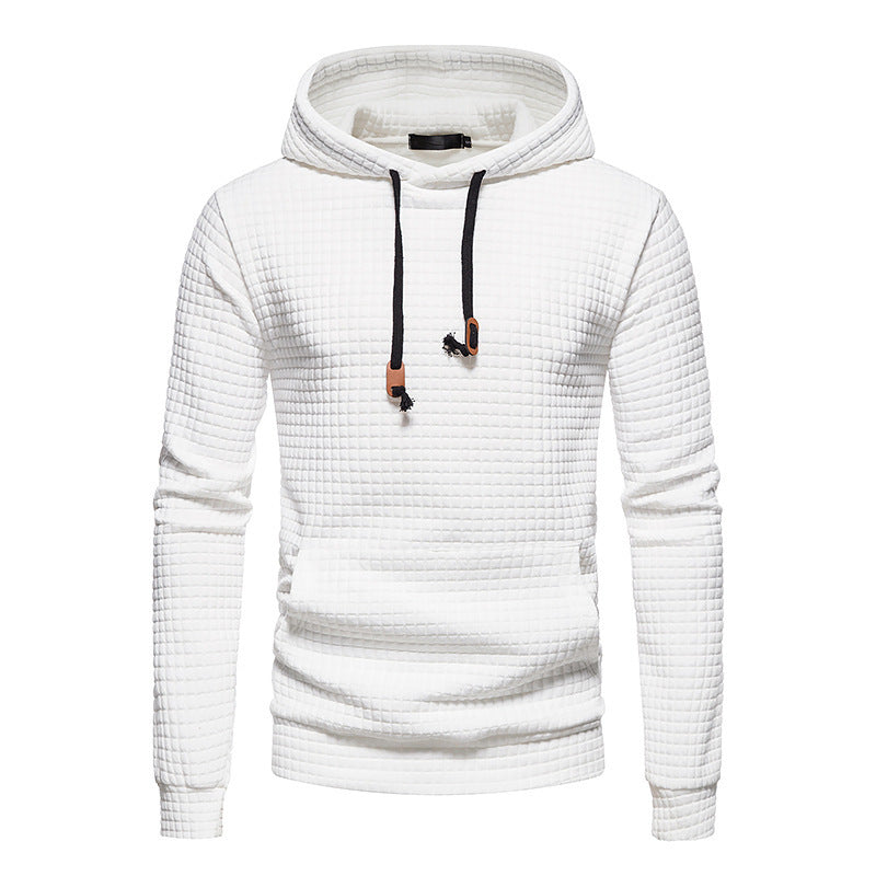 Men's Casual Cotton Jacquard Pullover Hoodie