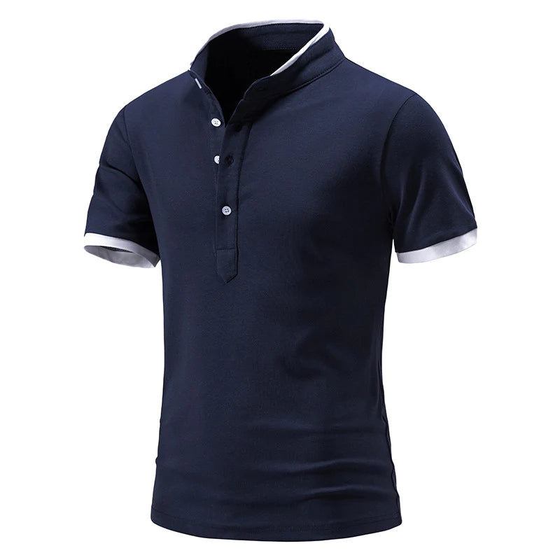 Summer short-sleeved basic models stand-up collar polo shirt men's T-shirt tops