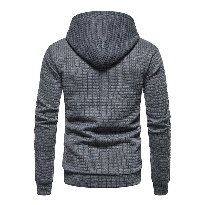 Men's Casual Cotton Jacquard Pullover Hoodie