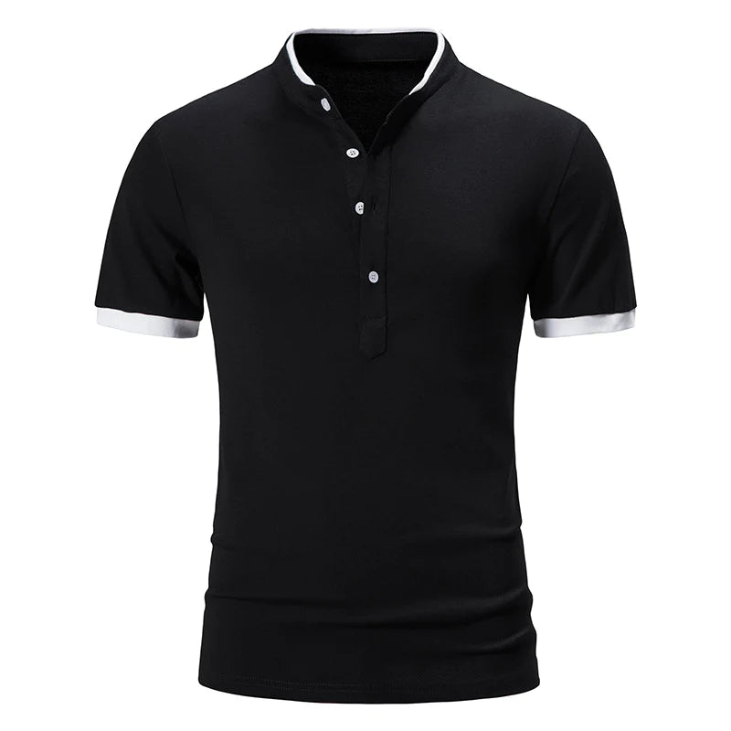 Summer short-sleeved basic models stand-up collar polo shirt men's T-shirt tops