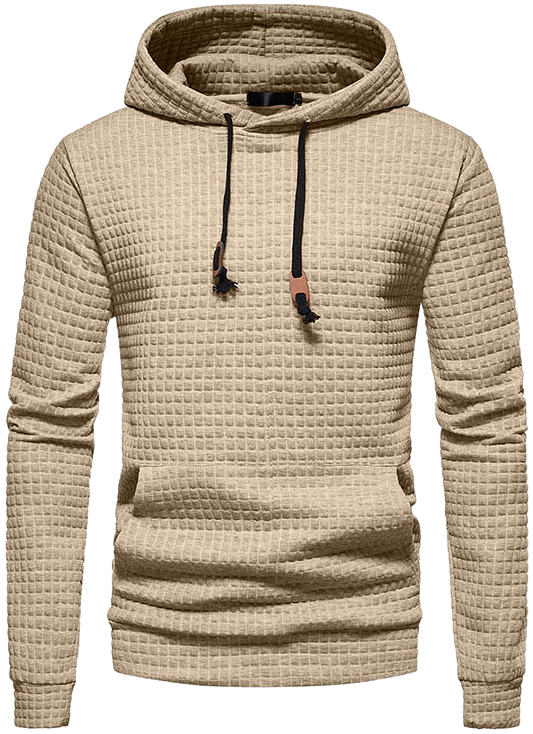 Men's Casual Cotton Jacquard Pullover Hoodie