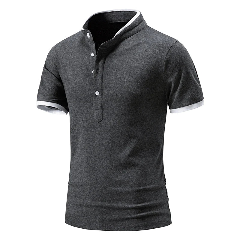 Summer short-sleeved basic models stand-up collar polo shirt men's T-shirt tops