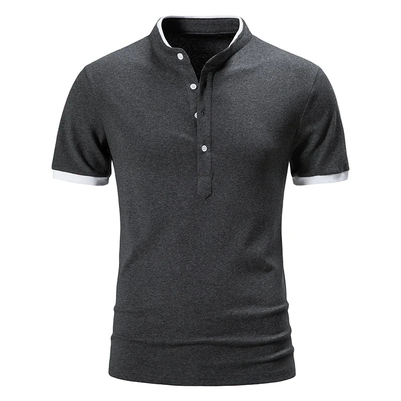Summer short-sleeved basic models stand-up collar polo shirt men's T-shirt tops