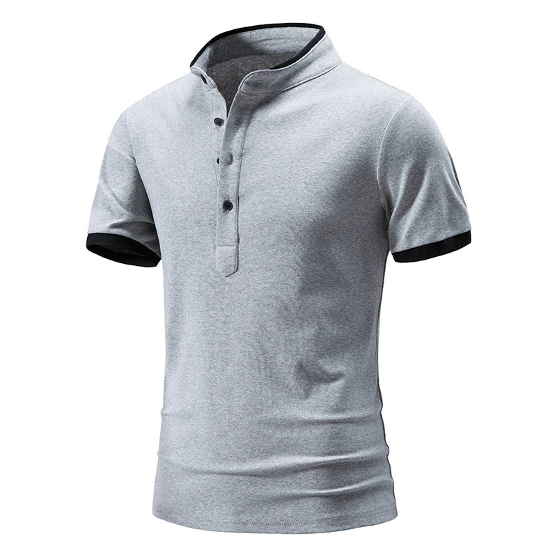 Summer short-sleeved basic models stand-up collar polo shirt men's T-shirt tops