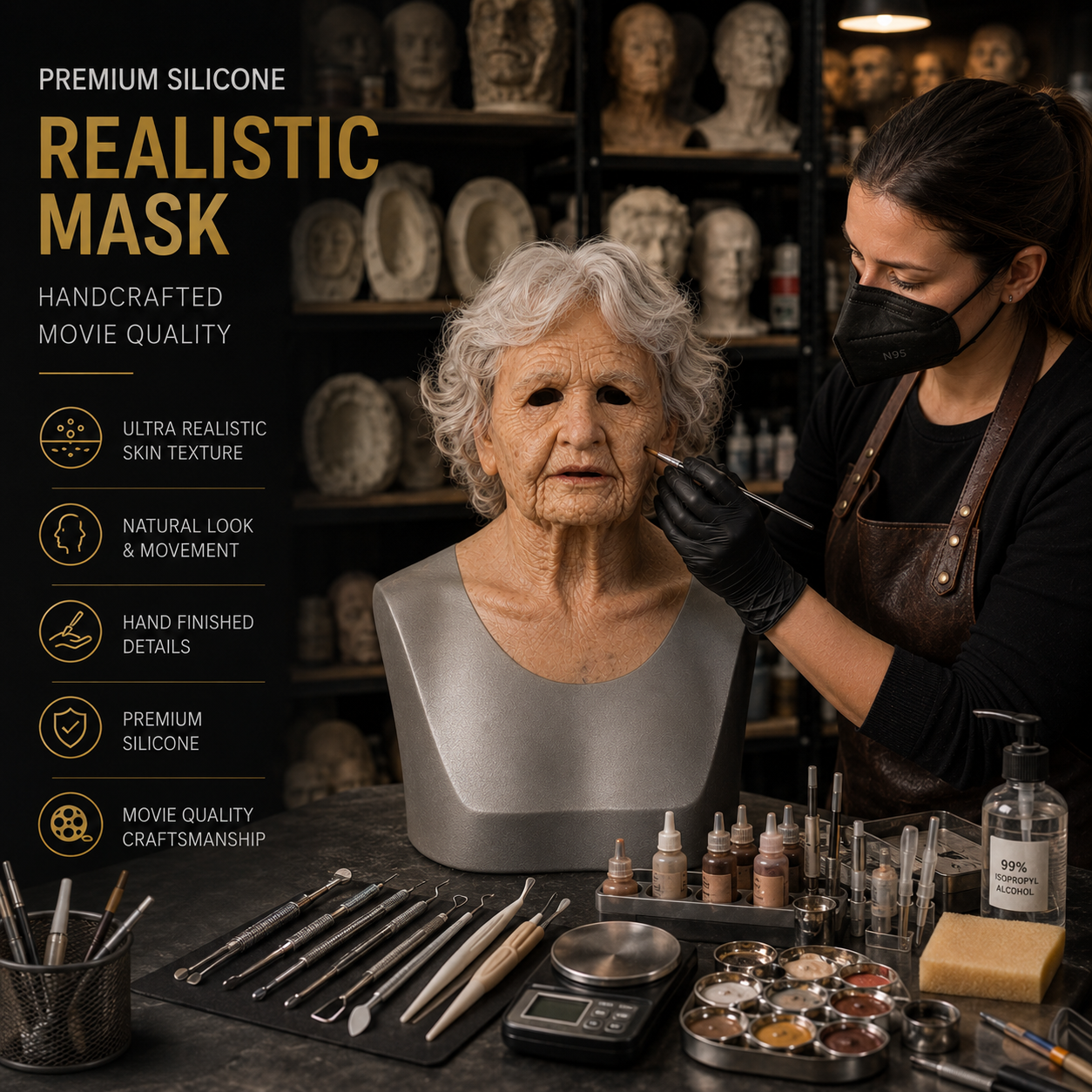 Premium Hyper-Realistic Full Head Silicone Mask