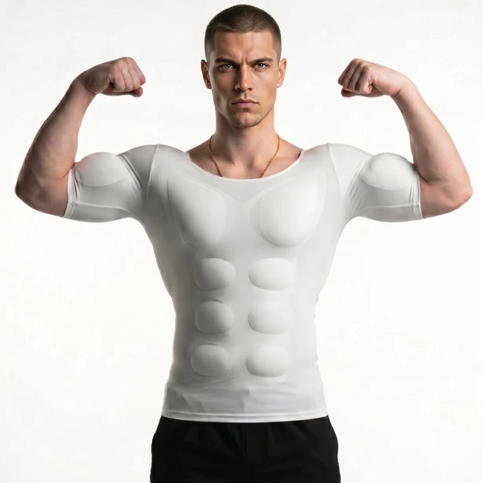 🔥 Men's Muscle Fit Compression Shirt – Creates a Stronger Silhouette with Comfort & Confidence