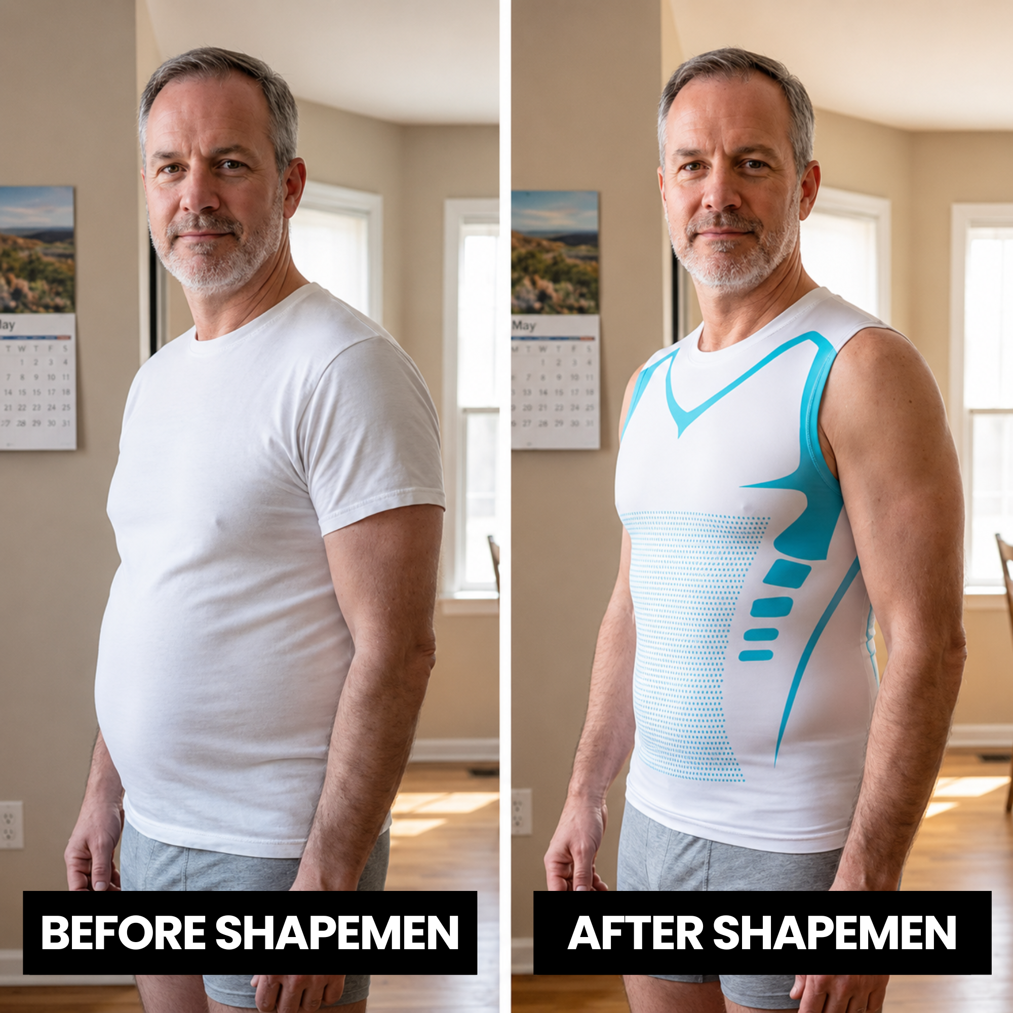 💪 Men’s Muscle Fit Compression Top – Enhances Your Natural Shape with Comfort & Confidence
