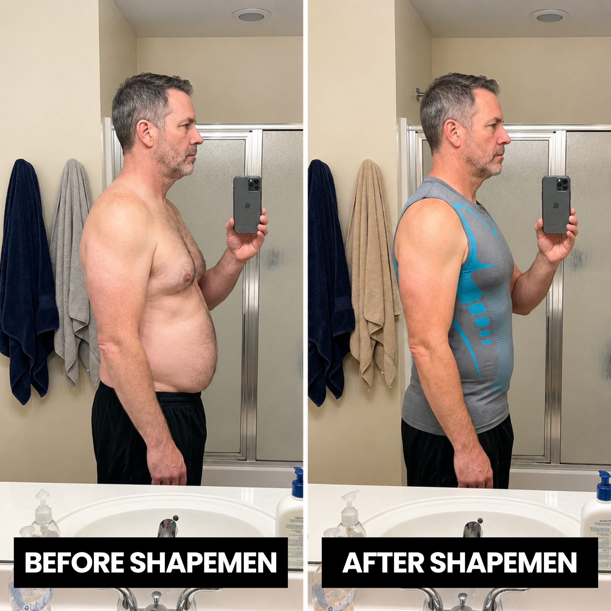 💪 Men’s Muscle Fit Compression Top – Enhances Your Natural Shape with Comfort & Confidence