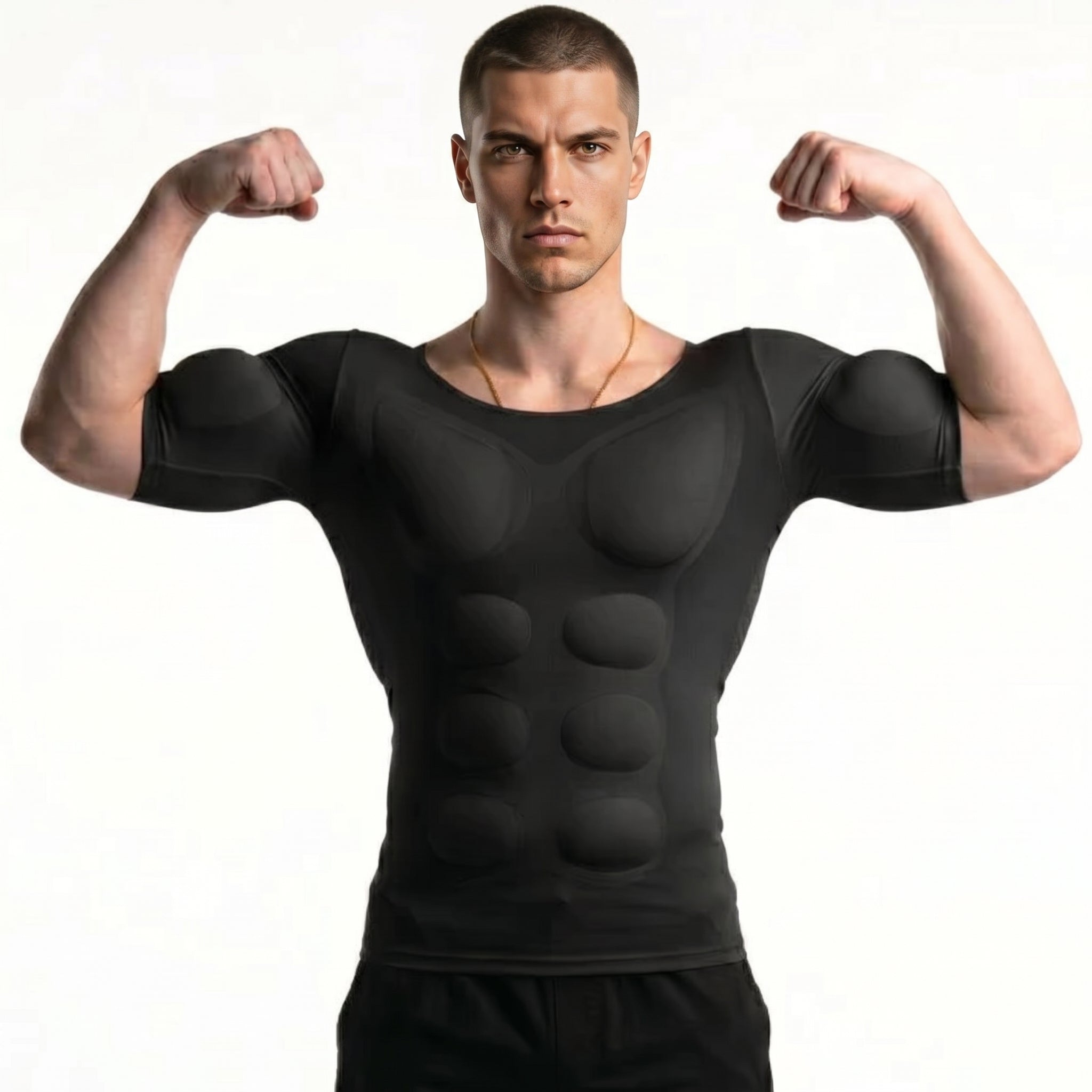 🔥 Men's Muscle Fit Compression Shirt – Creates a Stronger Silhouette with Comfort & Confidence