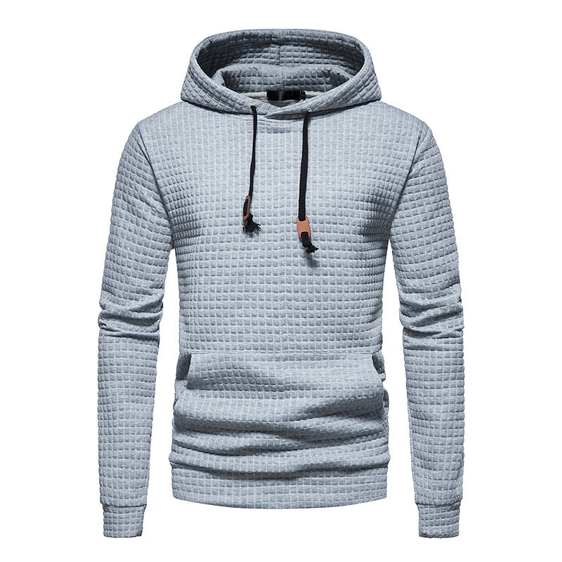 Men's Casual Cotton Jacquard Pullover Hoodie
