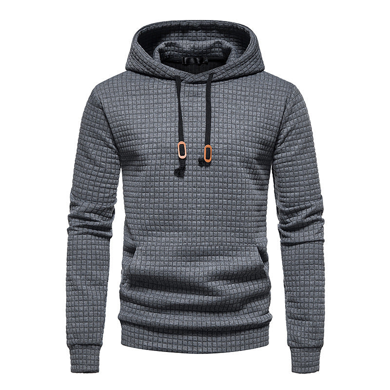 Men's Casual Cotton Jacquard Pullover Hoodie