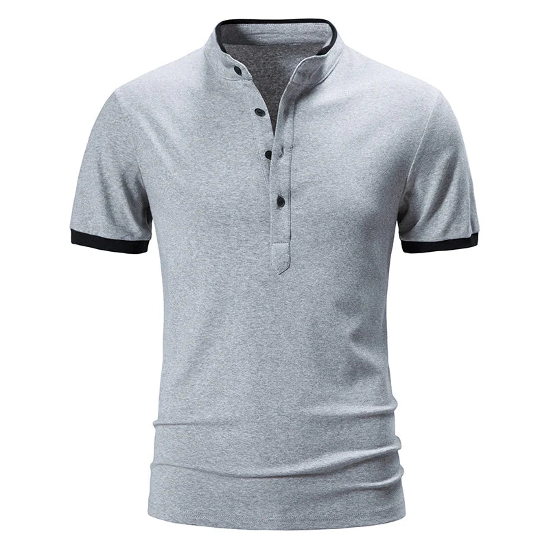 Summer short-sleeved basic models stand-up collar polo shirt men's T-shirt tops