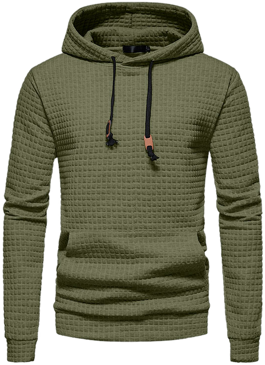 Men's Casual Cotton Jacquard Pullover Hoodie
