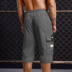 🍃 Pantalon Cargo Capri Homme – Taille Élastique avec Cordon, Léger & Respirant pour un Confort Optimal ✨