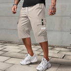 🍃 Pantalon Cargo Capri Homme – Taille Élastique avec Cordon, Léger & Respirant pour un Confort Optimal ✨