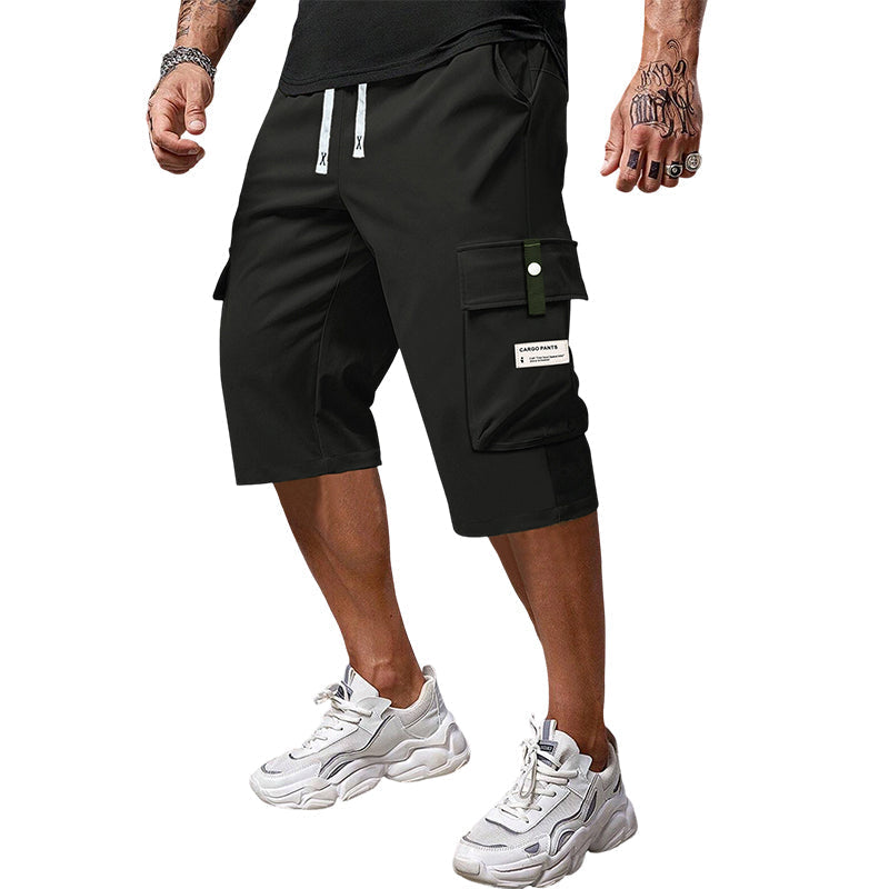 🍃 Pantalon Cargo Capri Homme – Taille Élastique avec Cordon, Léger & Respirant pour un Confort Optimal ✨
